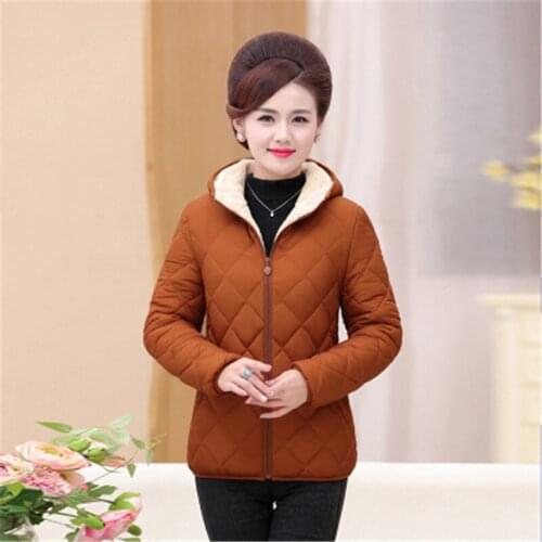 Middle age clothing Padded jackets women winter warm Cotton clothing Tops Large size Hooded short coat 5XL fashion Womens coats