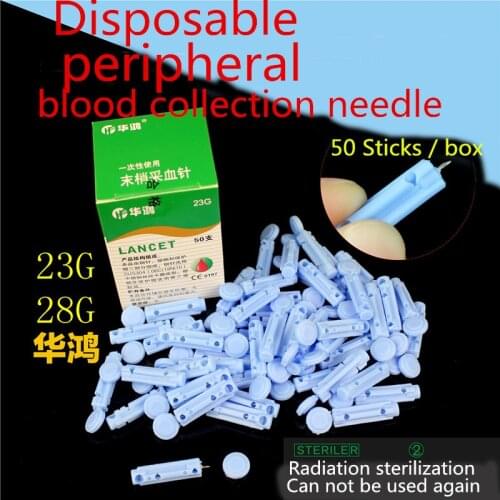 50pc Disposable Lancet 23 26 28 30G Sterile Vent Drain Blood sampling Needle Acupuncture Phlebotomy Spilled Cupping Blood Pen