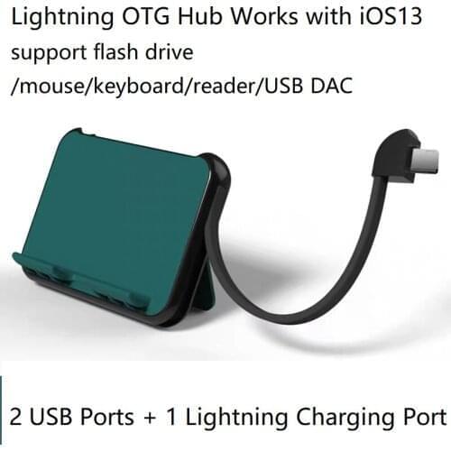 Meenova Lightning Hub Adapter for iPhone iPad,2 USB Ports+Lightning Charging Port, iOS13 OTG Cable,Flash Drive,Mouse,Keyboard