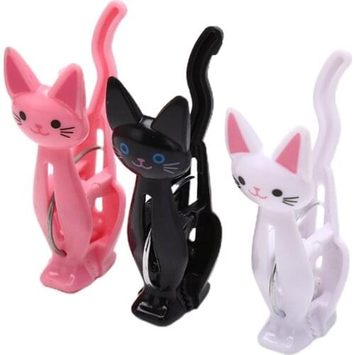 4Pcs Plastic Laundry Hanging Clothes Pegs Beach Towels Clips Cute Cat Clips Household Sealing Clips Excellent Quality,durable