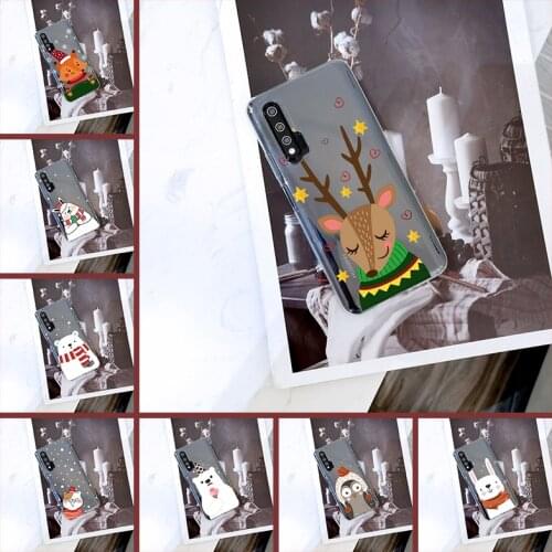 Silicone Transparent Christmas Cat Cute Dog Fox Soft For Huawei Nova 7 6 Se Pro 5G Nova 5t 5i 5 Pro 5z Phone Case Back Cover