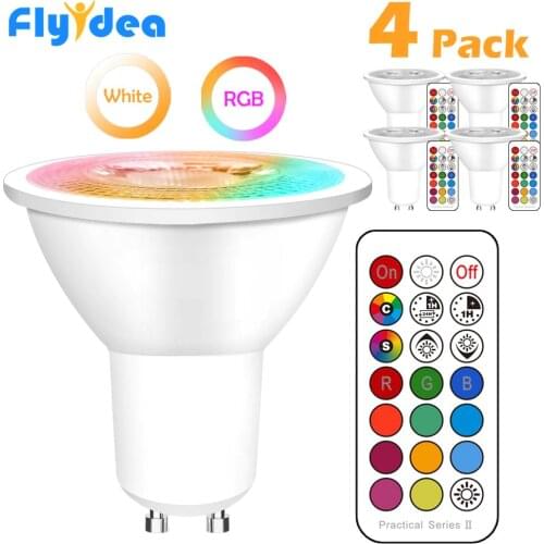 GU10 LED Lamp Color Spotlight Indoor Neon Sign Light Bulb RGB Tape With Controller Lights Lighting COB 220V Dimmable Smart Bulb