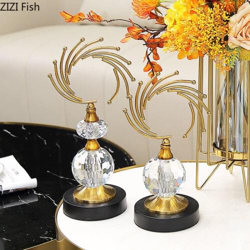 European Alloy Ornaments Living Room Decoration Crystal Artwork Furnishings Office Desktop Decor Crafts Nordic Home Decor Modern