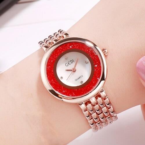 Foreign Trade Quicksand Spot Drill Ladies' Watch Casual Alloy Womens Watch Bright Multi-Color Dial Quartz Watch Luxury Designer