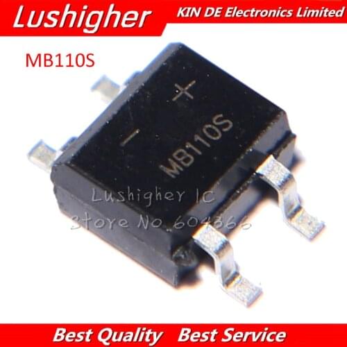 10PCS MB110S SOP4 SOP 1 Amp Surface Mount Schottky Bridge Rectifier 20 To 100 Volts 1A 100V 0.5y New Original