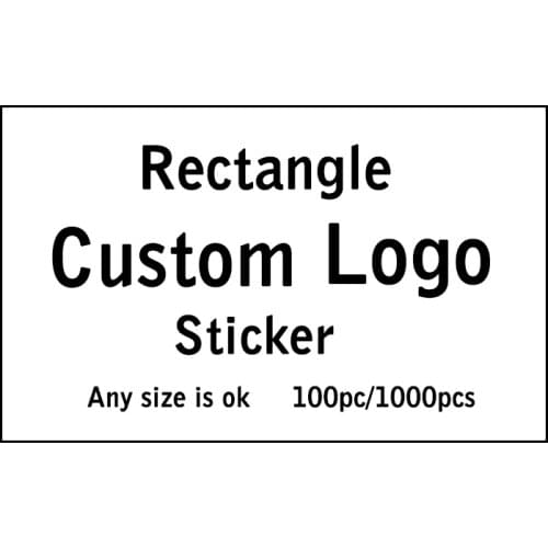 100pcs Custom Rectangular Logo Black and Transparent Background Wrapping Gift Waterproof White Paper