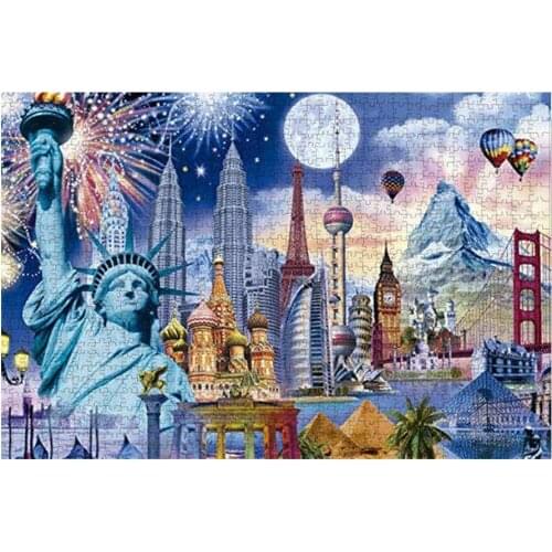 1000Pcs Statue of Liberty Building Adult Kids Jigsaw Puzzles Educational Game Toy Wall Decor Tabletop Ornaments
