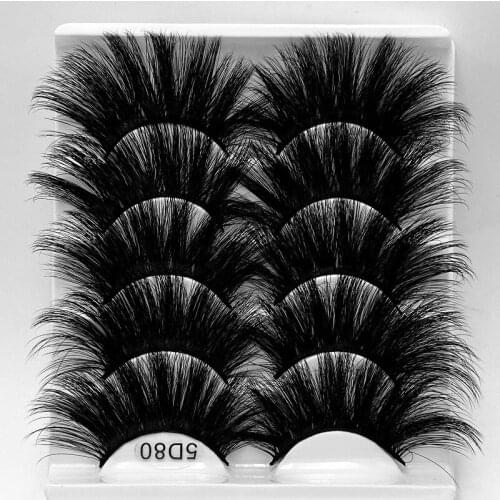 5 pairs of mink eyelashes natural dramatic artificial eyelash makeup 5D 25mm multi-layer lengthened thick thick false eyelashes