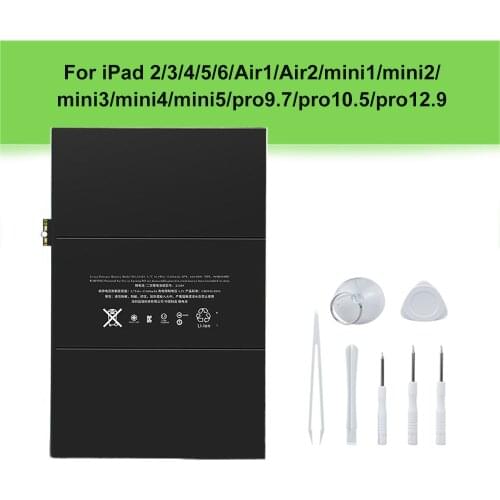 Tablet Battery For iPad 2 3 4 5 6 Air 1 Air 2 For iPad Mini 1 2 3 4 5 For iPad Pro 9.7 10.5 12.9 Replacement Batteria For iPad