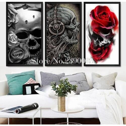 5D Diy Diamond Embroidery Animals Full Rhinestones Wolf And Skull Diamond Painting Mosaic Wall Paint Home Decor Needlework