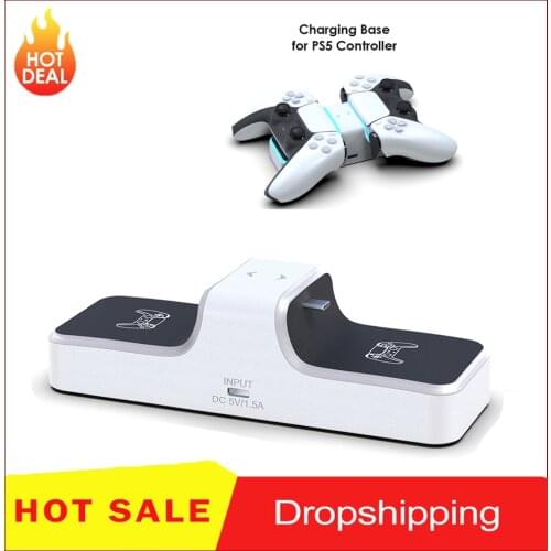 Dual USB C Charging Dock Station Stand for PS5 Wireless Controller Power Dock with USB A Ouput Port for PlayStation 5 DualSense