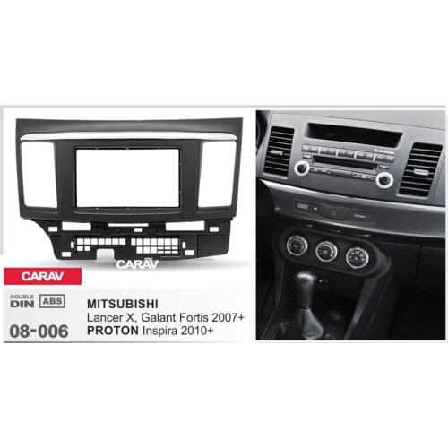 Double Din Fascia For MITSUBISHI Lancer X Galant Fortis Radio DVD Stereo Panel Dash Mount Install Trim Kit Refit CARAV 08-006
