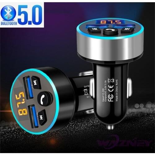 FM Transmitter Aux Modulator 5.0 Wireless Bluetooth Handsfree Car Kit Car Audio MP3 Player with 3.1A Quick Dual USB Car Charger