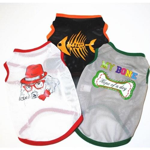 Dog Cat T-shirt Dog Clothes Summer Sleeveless Dog Clothing Pet Vest Polyester Dog Shirt for Small Dogs Cats Shirt for Chihuahua