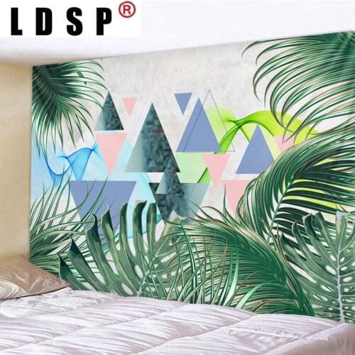 LDSP Tapestry Green Plant Geometry Poster Picture Wall Hanging Wall Covering Rugs Background Cloth Beach Mat Blanket Art Decor