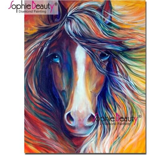 Sophie Beauty DIY Diamond Mosaic Horse Diamond Embroidery Christmas Gfit Square/Round Diamond Painting Animal Picture 19039
