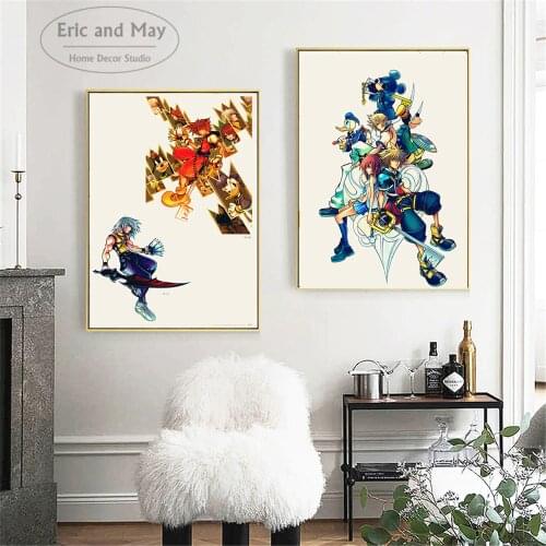 Kingdom Hearts Cartoon Game Figures Canvas Art Print Painting Modern Wall Picture Home Decor Bedroom Decorative Posters No Frame