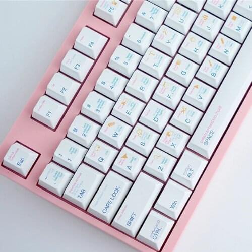 Color Environmental Protection Keycaps PBT Sublimation Cherry Profile For MX Switch Mechanical Keyboard 136 Keys