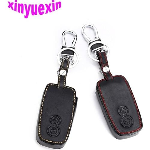 Xinyuexin Leather Car Key Cover FOB Case For Suzuki SX4 2007-2012 Vitara Swifts Remote Car Key Jacket With Keychain No Logo