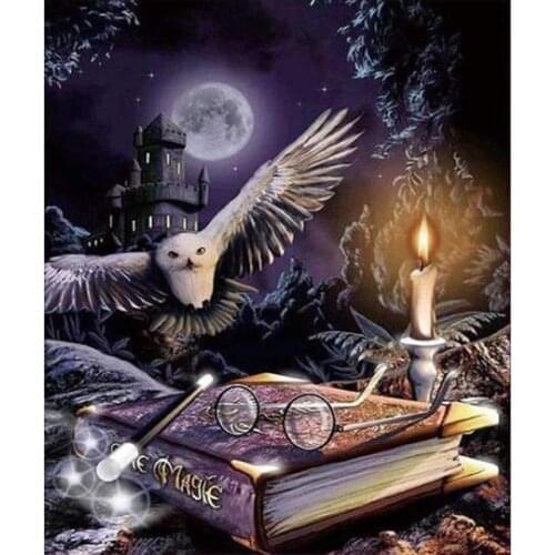 TOUOILP square full 5d Diamond Painting owl