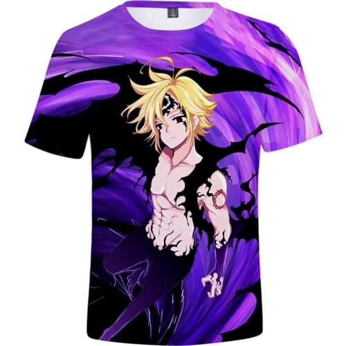 Summer T-shirt 3D The Seven Deadly Sins short-sleeved t-shirt Men Women New Hot Harajuku Hip Hop Casual O-neck boys girls Tops