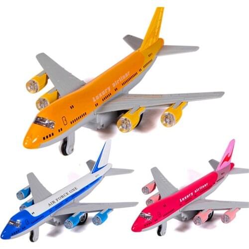 Alloy Diecast Air Force One Plane Airbus Transport Container Truck Pull Back Action Light&Sound Aircraft Model Kids Hobby Toys