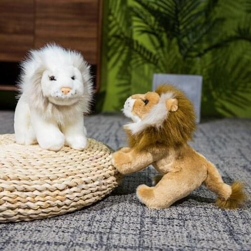New Simulation Stuffed Animal Lion Plush Toy Real Life Forest Animal Peluche Kawaii Doll Girl Brinquedo Toys Gift For Children