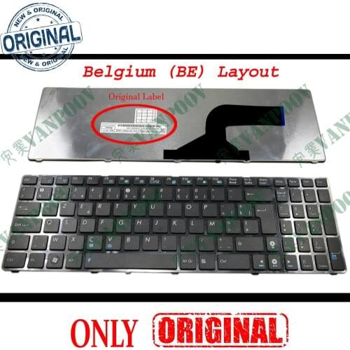 New AZERTY Laptop keyboard for Asus G60 K52 U50 UX50 X61 G60J G60V G60JX G60VX Black with frame Belgium (BE) - MP-09Q36B0-886