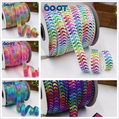OOOT BAORJCT 16MM hot color wave Elasticity ribbon,10 yards DIY handmade hair accessories Material, 176286