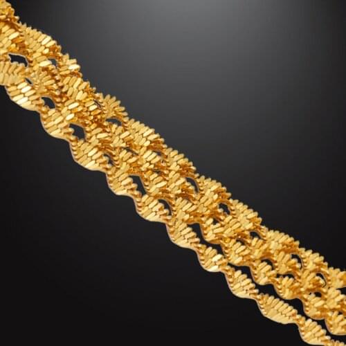 Gold necklace Indian Water Wave Chain Hip Hop Women African Necklace Men Choker for Birthday Jewelry