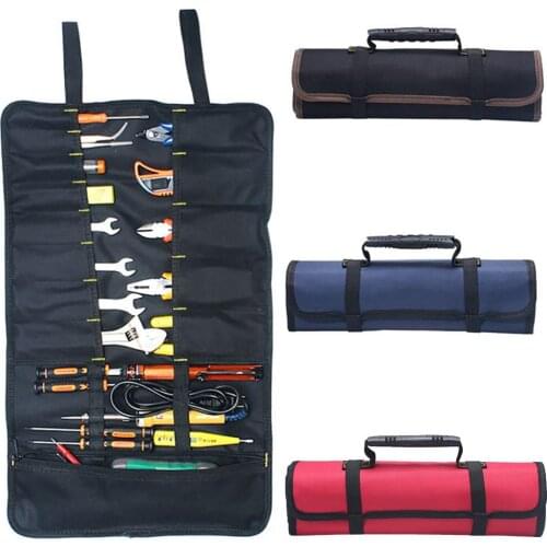 Portable Oxford Cloth Electrician Repairing Tools Storage Roll Bag Organizer Car Accessories Interior