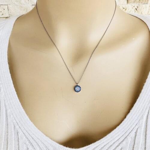 Evil Eye 925 Sterling Silver Necklace Women Girls Gift Jewelry Accessories Fashion Handmade Elegant Chain