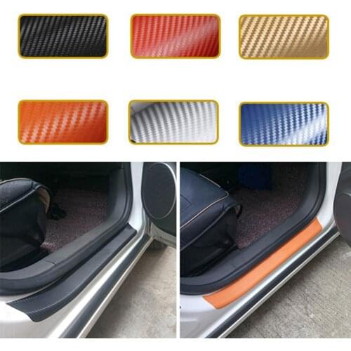 Universal Carbon Fiber Anti-Scratch Car Door Sill Protective Sticker Pad Decor
