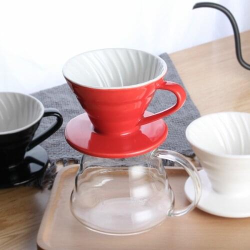 V60 coffee hand-washing filter cup ceramic set convenient drip coffee cup coffee funnel sharing cloud pot