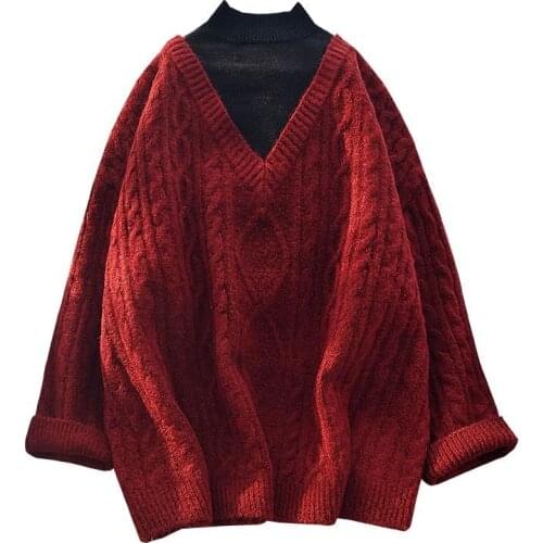 Women Fake Two Half High Collar Sweater Fall Winter New Women Clothes Bottoming Shirt Loose Pullover Top Lady Twist Knit Sweater