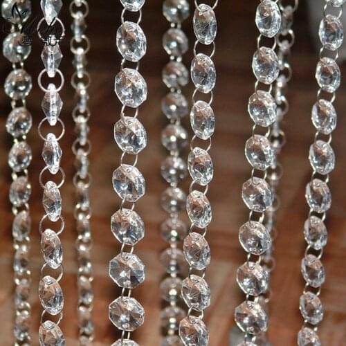 1/5M Christmas Decorations Crystal Hanging Beads Ornament Home Decor Acrylic Bead Garland Chandelier Wedding Party Supplies