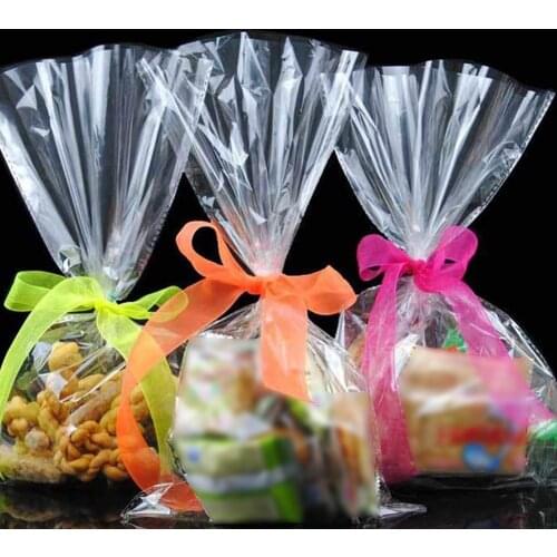 100Pcs Diy Dessert Biscuit Cookie Candy Mooncake Gift Packing Seal Bag Colorful Candy Bags Cute Transparent Pouch