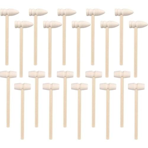 20 Pcs Mini Wooden Hammers Crab Lobster Mallets Hardwood Mallet Pounding Toy Shellfish Hammer Seafood Hammer Chocolate