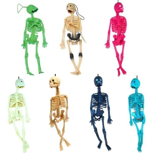 3 Pcs Human Skull Skeleton Halloween Model Funny Tricks Key Chain Toy Game Keychain Decor Party Prop Toys