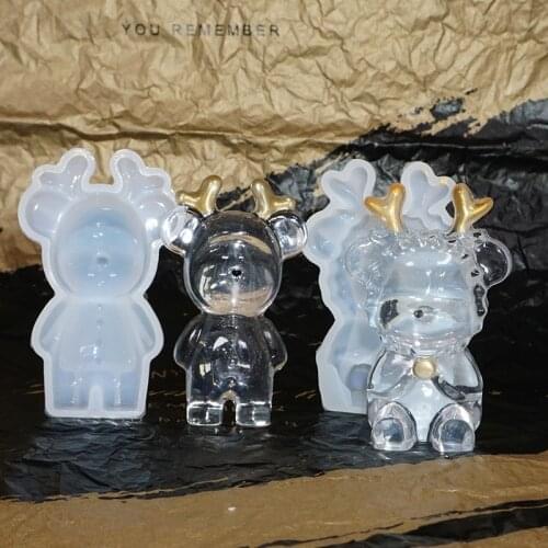 3D Christmas Elk Silicone Mold for Resin Charms Molds For DIY Pendant Jewelry Making Finding Molds