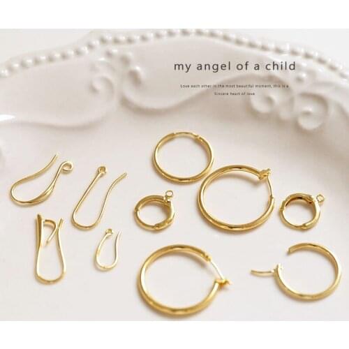 4pcs High-quality copper-plated open earrings U-shaped ear hooks female fashion jewelry simple earrings DIY basic materials