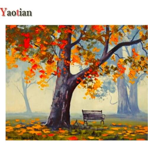 5D DIY Diamond Painting Modern Autumn Scenery Cross Stitch Kit Full Drill Square Round Diamond Emeroidery Mosaic Home Decor
