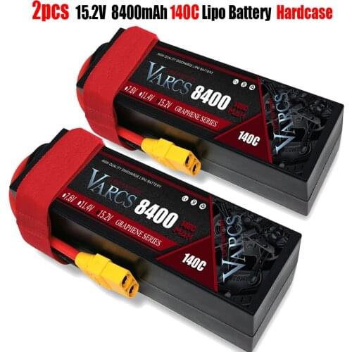 2PCS VARCS Lipo Batteries 4S 15.2V 8400mAh 140C/280C HardCase for RC 1/8 /10 Car Off-Road Buggy Truck Boats Drone salash Parts
