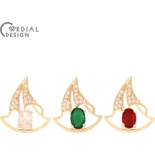 Cordial Design 50Pcs 17*19MM Jewelry Accessories/Hand Made/Crystal Pendant For Necklace/DIY Making/CZ Charms/Jewelry Findings