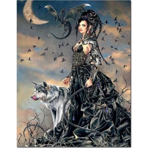 DIY diamond painting cross stitch beauty wolf Full round diamond embroidery rhinestones painting diamant mosaic home decor gift