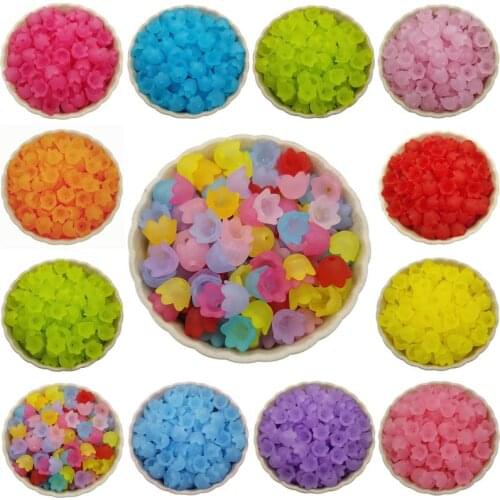 Six Petals Flower Beads Caps for Jewelry Making Spacer Beads Transparent Frosted Accessories DIY Supplies Handmade Material