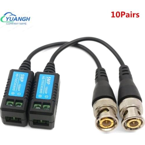 10 Pairs Twisted Pair 5MP AHD/CVI/TVI/CVBS Passive HD Video Balun High Definition Spliced Passive Balun Transmitter