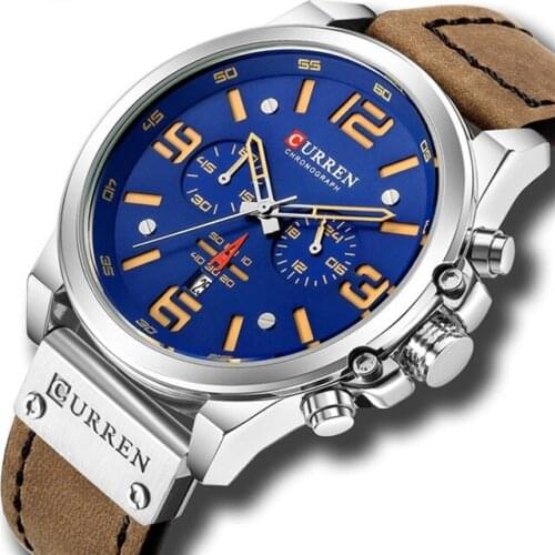 CURREN 8314 Top Brand Luxury Clock Military Leather Quartz Mens Wristwatches Casual Fashion Mens Watch