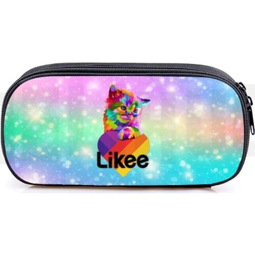 Customize Pattern Drawing LIKEE Pencil Case Women Russia Likee PencilBox Cosmetic Cases Makeup Bag Zipper School Supplies Girls