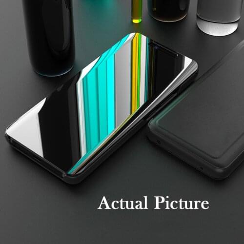 Skinlee For Realme Narzo 30A Case Stand Holder Flip Mirror View Phone Case For Realme Narzo 30 5G Shockproof View Cover